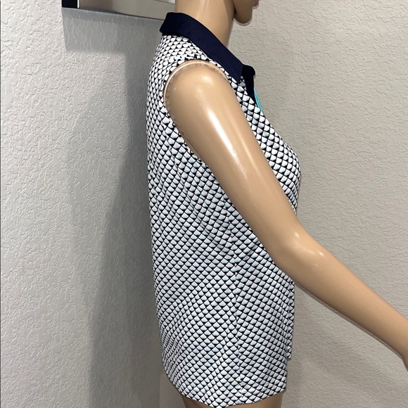 Sport Haley Sleeveless Navy, White & Teal Women's Top - Picture 3 of 5